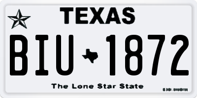 TX license plate BIU1872