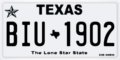 TX license plate BIU1902