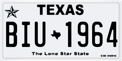 TX license plate BIU1964