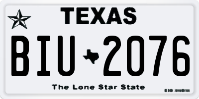 TX license plate BIU2076