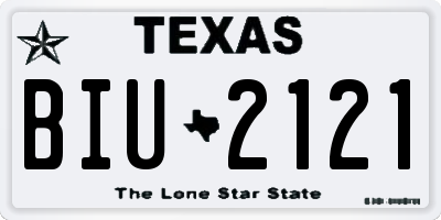 TX license plate BIU2121