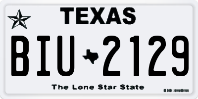 TX license plate BIU2129