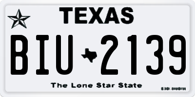 TX license plate BIU2139