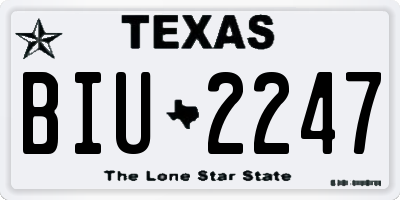 TX license plate BIU2247