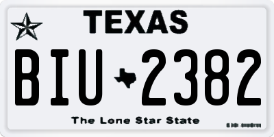 TX license plate BIU2382