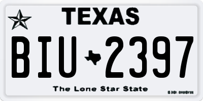 TX license plate BIU2397