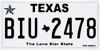 TX license plate BIU2478