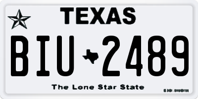 TX license plate BIU2489