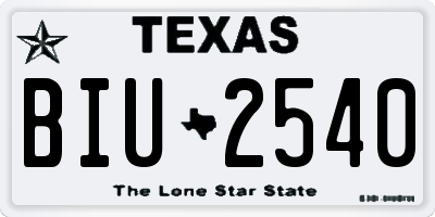 TX license plate BIU2540