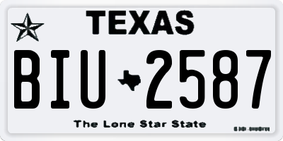 TX license plate BIU2587