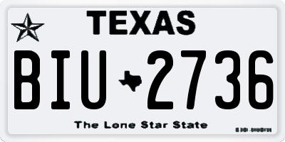 TX license plate BIU2736