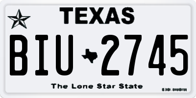 TX license plate BIU2745