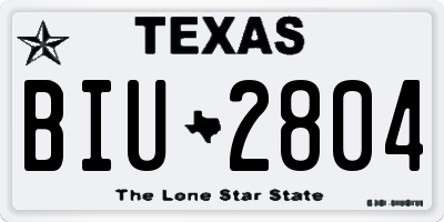 TX license plate BIU2804
