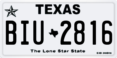 TX license plate BIU2816