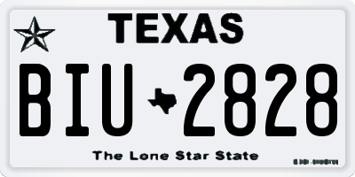 TX license plate BIU2828