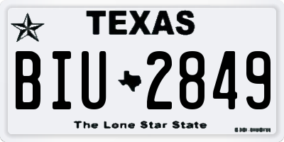 TX license plate BIU2849
