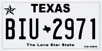 TX license plate BIU2971