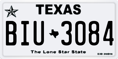 TX license plate BIU3084