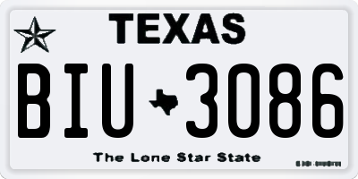 TX license plate BIU3086