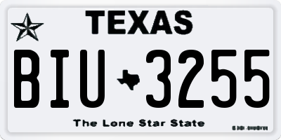 TX license plate BIU3255