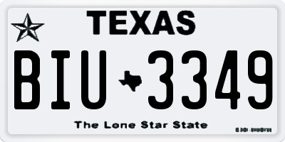 TX license plate BIU3349