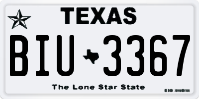TX license plate BIU3367