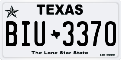 TX license plate BIU3370