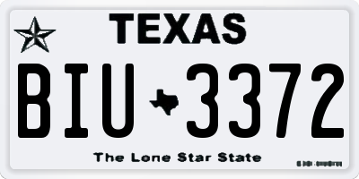 TX license plate BIU3372