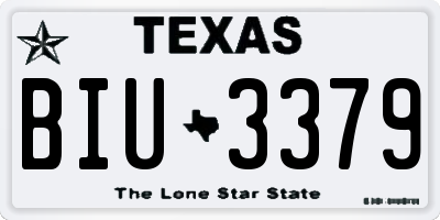 TX license plate BIU3379