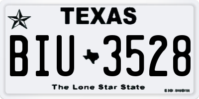 TX license plate BIU3528