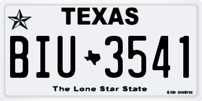 TX license plate BIU3541