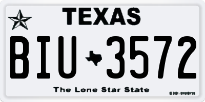 TX license plate BIU3572