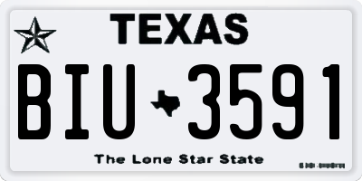 TX license plate BIU3591