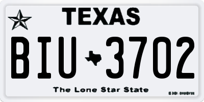 TX license plate BIU3702