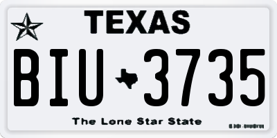 TX license plate BIU3735