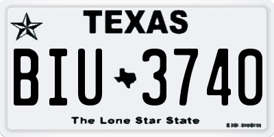 TX license plate BIU3740