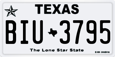 TX license plate BIU3795