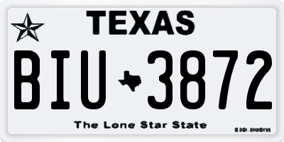 TX license plate BIU3872