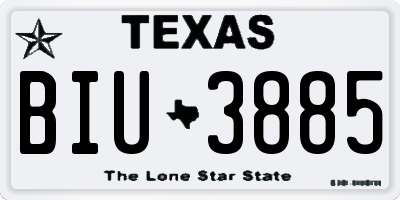 TX license plate BIU3885