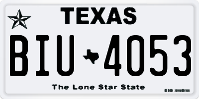 TX license plate BIU4053