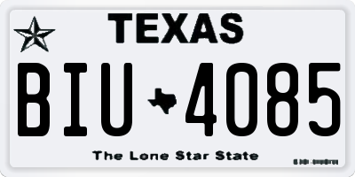 TX license plate BIU4085