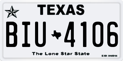 TX license plate BIU4106