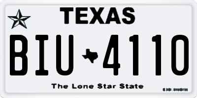 TX license plate BIU4110