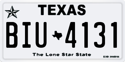 TX license plate BIU4131