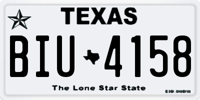 TX license plate BIU4158