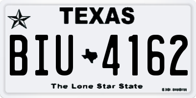 TX license plate BIU4162