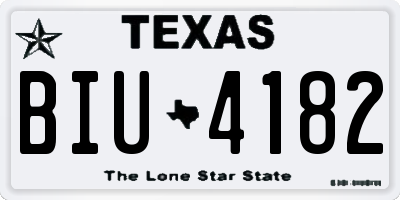 TX license plate BIU4182