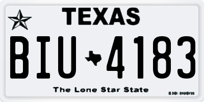 TX license plate BIU4183