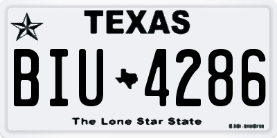 TX license plate BIU4286