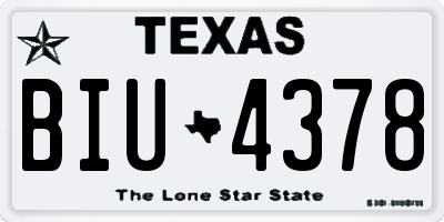 TX license plate BIU4378
